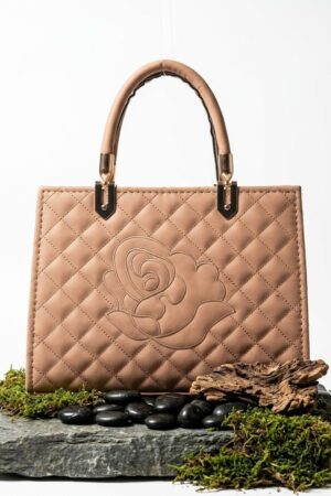 ethanfpurse Almond Rose Quilted Satchel