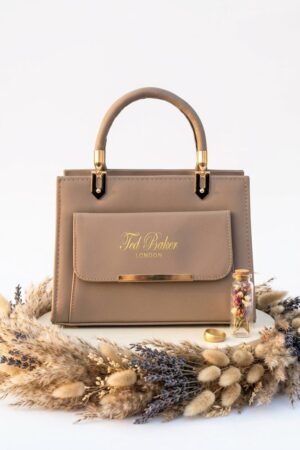 ethanfpurse Stone Taupe Front-Flap Satchel