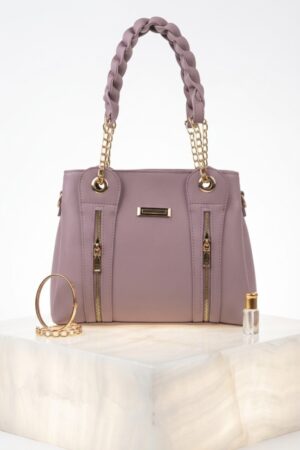 ethanfpurse Woven Mauve Braided-Strap Shoulder Bag