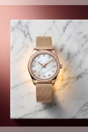 Aura Minimalist Gold Mesh Watch